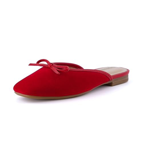 CUSHIONAIRE Women's Jade Bow Mule +Memory Foam, Wide Widths Available, Red...