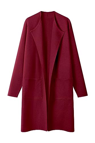 MEROKEETY Women's Open Lapel Classic Long Cardigan Loose Work Office...