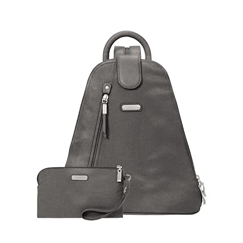Baggallini womens Metro Backpack With Rfid Phone Wristlet Handbags, Gray,...