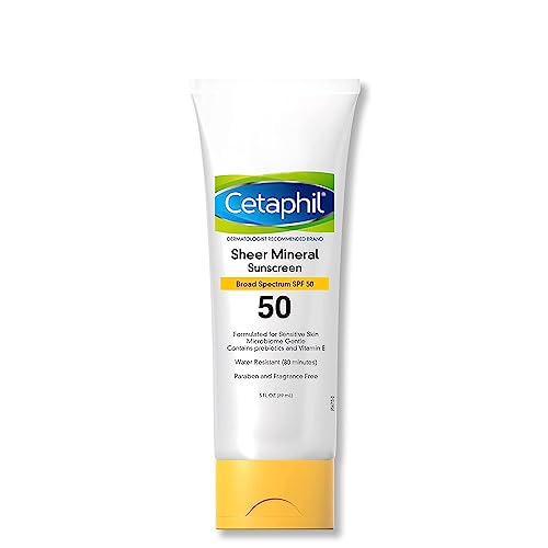 Cetaphil Sheer Mineral Sunscreen Lotion for Face & Body, 3 fl oz, 100%...