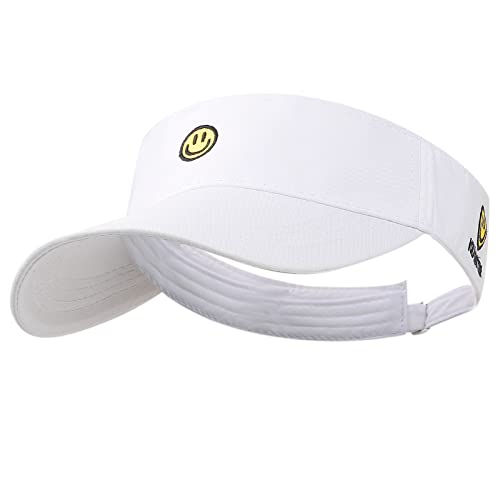 Smiley Face Visor Baseball Caps for Women Mens Sun Sports Hat Summer Visor...