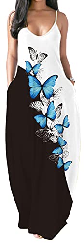 Chaos World Women's Maxi Dress V-Neck Strappy 3D Print Loose Summer Casual...