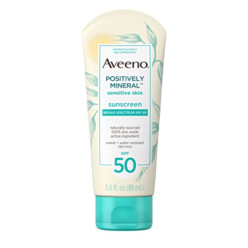 Aveeno Positively Mineral Sensitive Skin Daily Sunscreen Lotion with SPF 50...