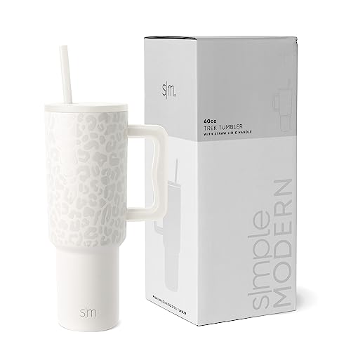 Simple Modern 40 oz Tumbler with Handle and Straw Lid | Insulated Cup...