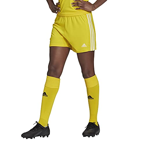 adidas Women's Squadra 21 Shorts, Team Yellow/White, Small