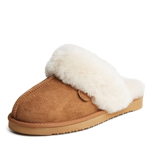 Dearfoams Womens Fireside Sydney Shearling Fur Indoor/Outdoor Scuff With...