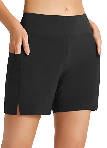 BALEAF Women's Swim Shorts High Waisted Swimsuit Bottom 5' Quick Dry Tummy...