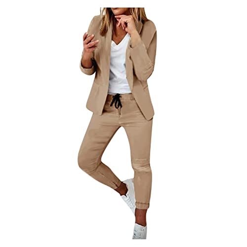 Women's Two-Piece Lapels Set Office Business Long Sleeve Formal Jacket Pant...