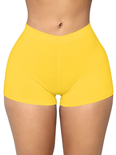 BORIFLORS Women's Sexy Workout Gym Biker Elastic Waist Booty Shorts,...