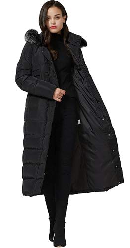 Molodo Women's Long Down Coat with Fur Hood Maxi Down Parka Puffer Jacket...