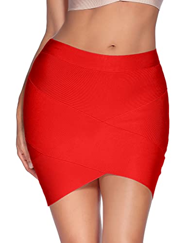 Women's Rayon Bandage Bodycon Mini Skirt Bodycon Novelty Pencil...