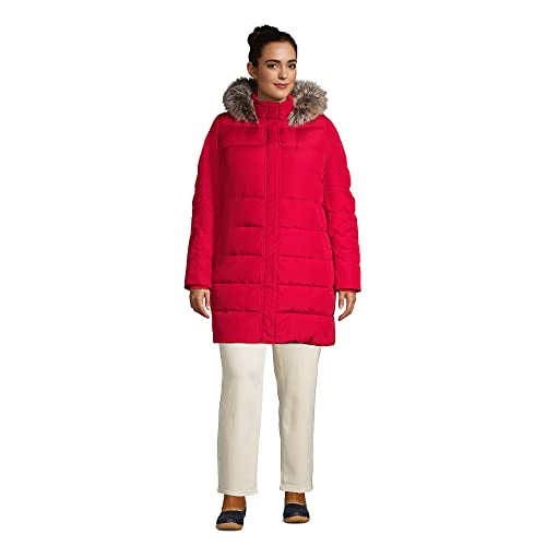 Lands' End Womens Down Winter Coat Rich Red Plus 2x