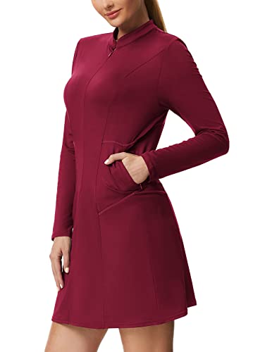 JACK SMITH Long Sleeve Golf Dress for Women Moisture-Wicking Tennis Dresses...