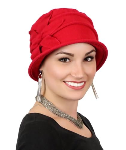 Fleece Flower Cloche Hat for Women Cancer Headwear Chemo Ladies Head...