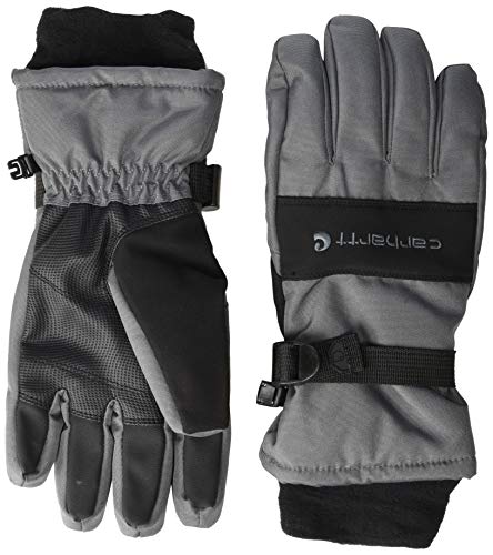 Carhartt Men's WP Waterproof Insulated Glove, Dark Grey/Black, Small