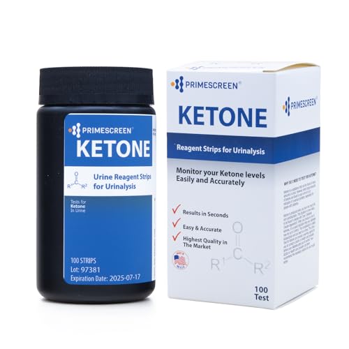Prime Screen Ketone Test Strips: Testing Ketosis Based on Your Urine, 100...