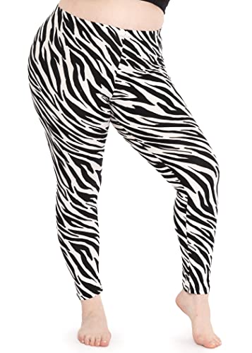 Women's Oh So Soft PS Leggings Zebra 4X