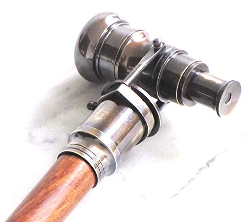 Nautical Collectible Antique Finish Brass Telescope Spyglass Walking Stick...