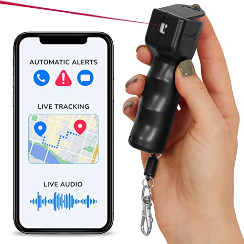 Plegium Smart Mini Pepper Spray Keychain 3-in-1 Free GPS Location Tracking...