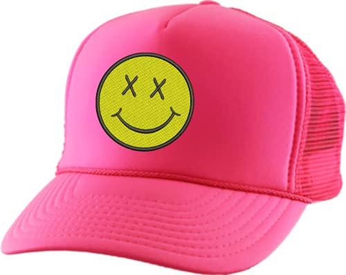 ALLNTRENDS Adult Trucker Hat Smiley Face Embroidered Baseball Cap...