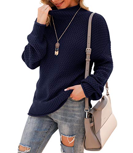 Jouica Women's Long Sleeve Ribbed Knit Oversized Pullover Sweaters,Navy...