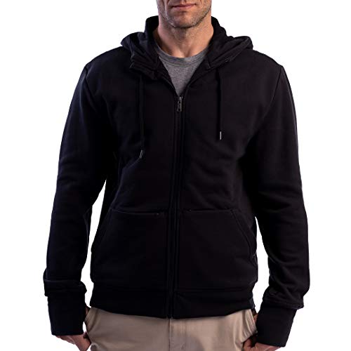 SCOTTeVEST Cotton Hoodie for Men - 21 Hidden Pockets - Lightweight Zip Up...