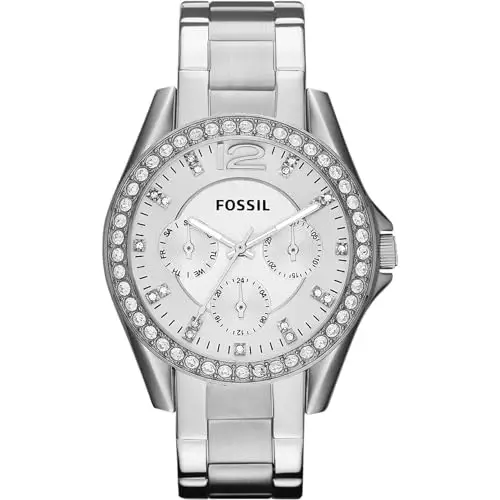 Fossil Women's Riley Quartz Stainless Steel Multifunction Watch, Color:...