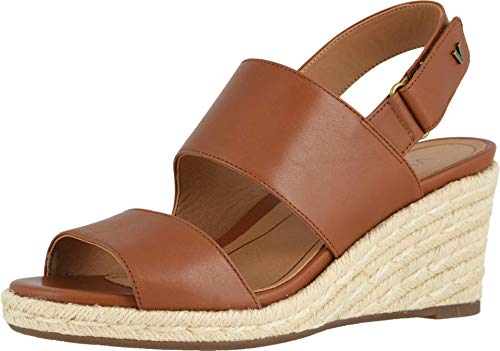 Vionic Brooke Women's Wedge Supportive Sandals Cognac Leather - 6 Wide