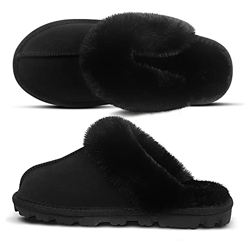 EZSURF Womens Fuzzy Outdoor House Slippers Super Soft Fur Slip On Slippers...