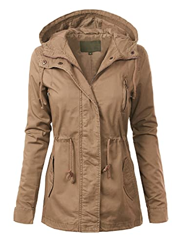 MixMatchy Women's Lightweight Military Safari Anorak Utility Hoodie Jacket...