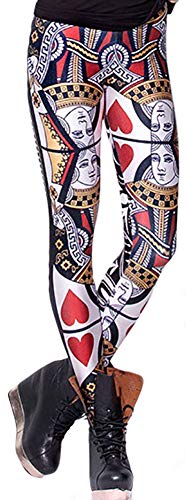 Sister Amy Women's Playing Cards Floral Printed Footless Elastic Tights...