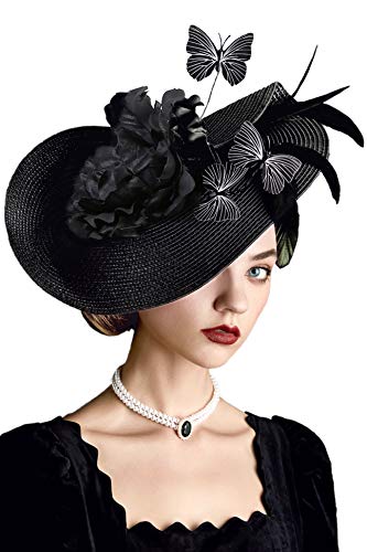 BABEYOND Tea Party Butterfly Fascinator Kentucky Hat Fascinator Pillbox Hat...