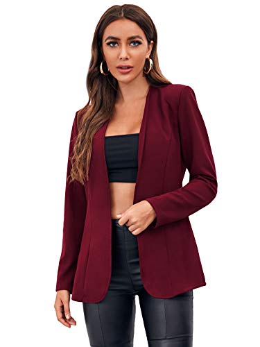 Milumia Women's Elegant Open Front Lightweight Solid Blazer Shirt Long...