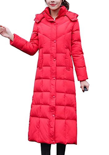 chouyatou Women's Winter Over Knee Removable Hooded Maxi Long Puffer Down...