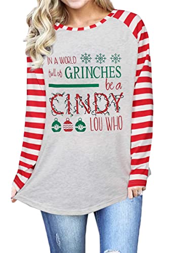 MNLYBABY Be A Cindy Lou Who T-Shirt Tee Christmas Raglan Long Sleeve Tops...