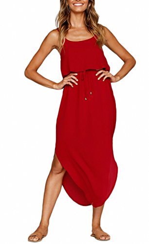 NERLEROLIAN Women's Adjustable Strappy Split Summer Beach Casual Midi...