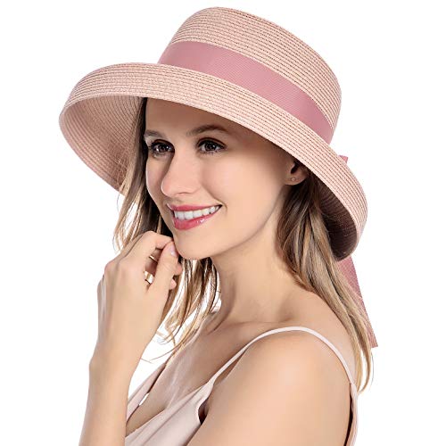 Muryobao Womens Sun Straw Hat Summer UV Protection Travel Foldable Wide...