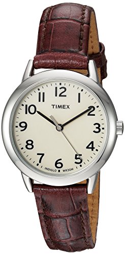 Timex Women's Easy Reader 30mm Watch – Silver-Tone Case Cream Dial with...