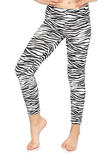 Oh So Soft Girl's Leggings Zebra Print X-Large