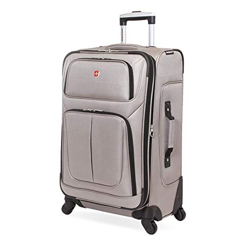 SwissGear Sion Softside Expandable Roller Luggage, Pewter, Checked-Medium...