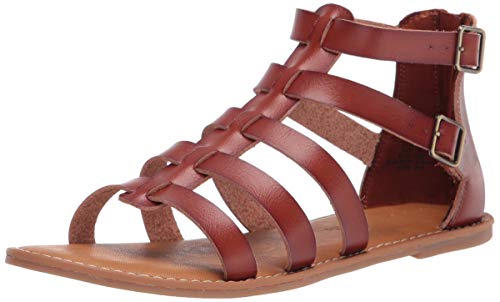 Amazon Essentials Women's Gladiator Flat Sandal, Tan, 6.5