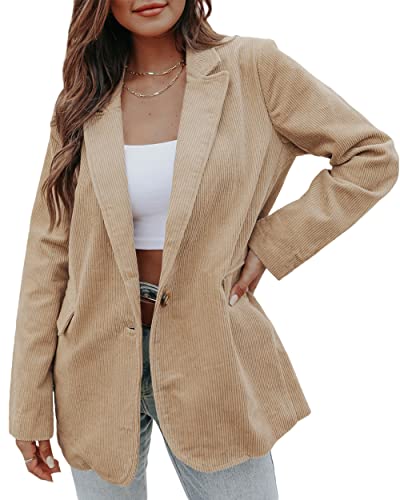 uncinba Womens Blazer Jackets Long Sleeve Open Front Corduroy Jacket Work...