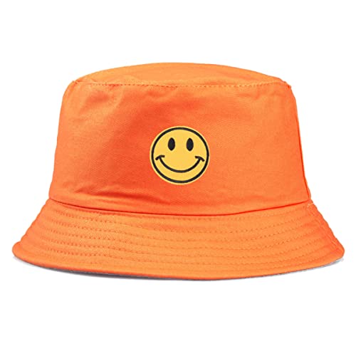 Anroll Unisex Smiling Face Embroidered Bucket Hats Sun Hat for Womens Men...