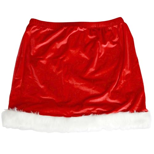 Iconikal Deluxe Women's Red Santa Skirt in Velvet with White Faux-Fur Trim...