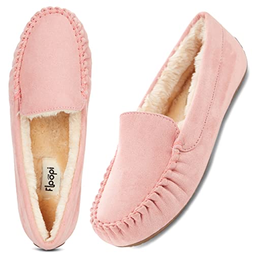 Floopi Women Slippers Moccasins, Soft Faux Fur Lining with Cozy Memory...