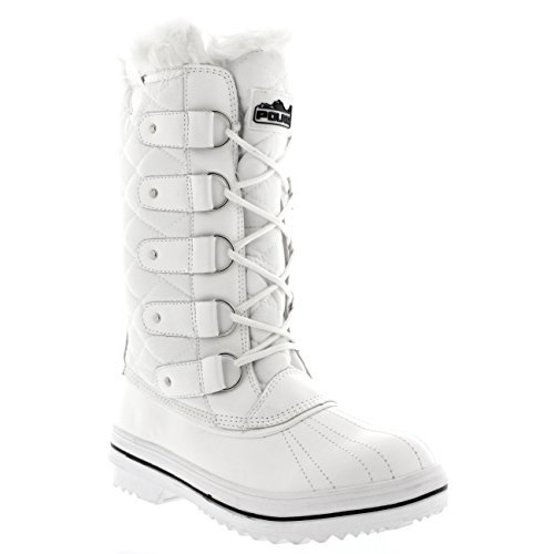 POLAR Womens Snow Boot Nylon Tall Winter Fur Lined Snow Warm Waterproof...