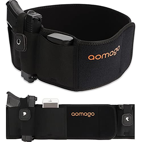 Aomago Belly Band Holsters for Conceal Carry with Extra Mag Pouch-Small...