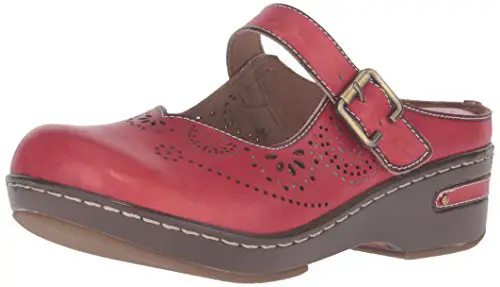 L’Artiste by Spring Step Women's Aneria Mule, Red, 41 EU/9.5-10 M US