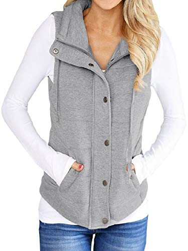 Valphsio Womens Casual Quilted Puffer Vest Lightweight Zip Up Drawstring...