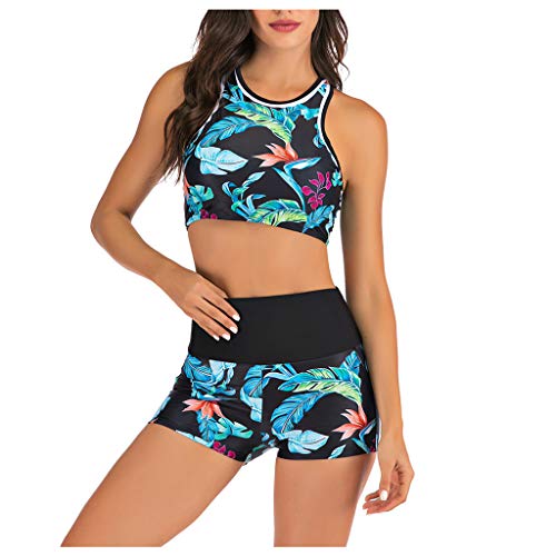 Women Print Tube up Sexy Two Pieces Bikini Push-Up Swimsuit Swimwear...